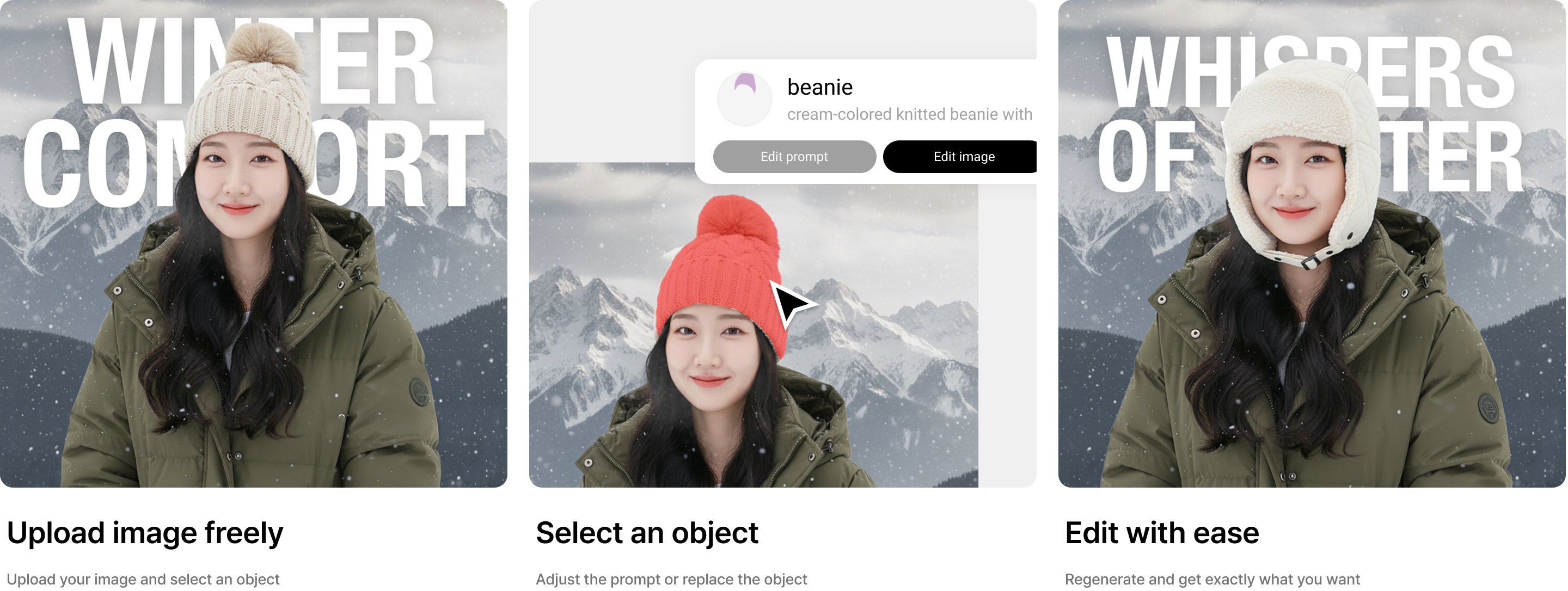 Steps showing how to edit with Refy